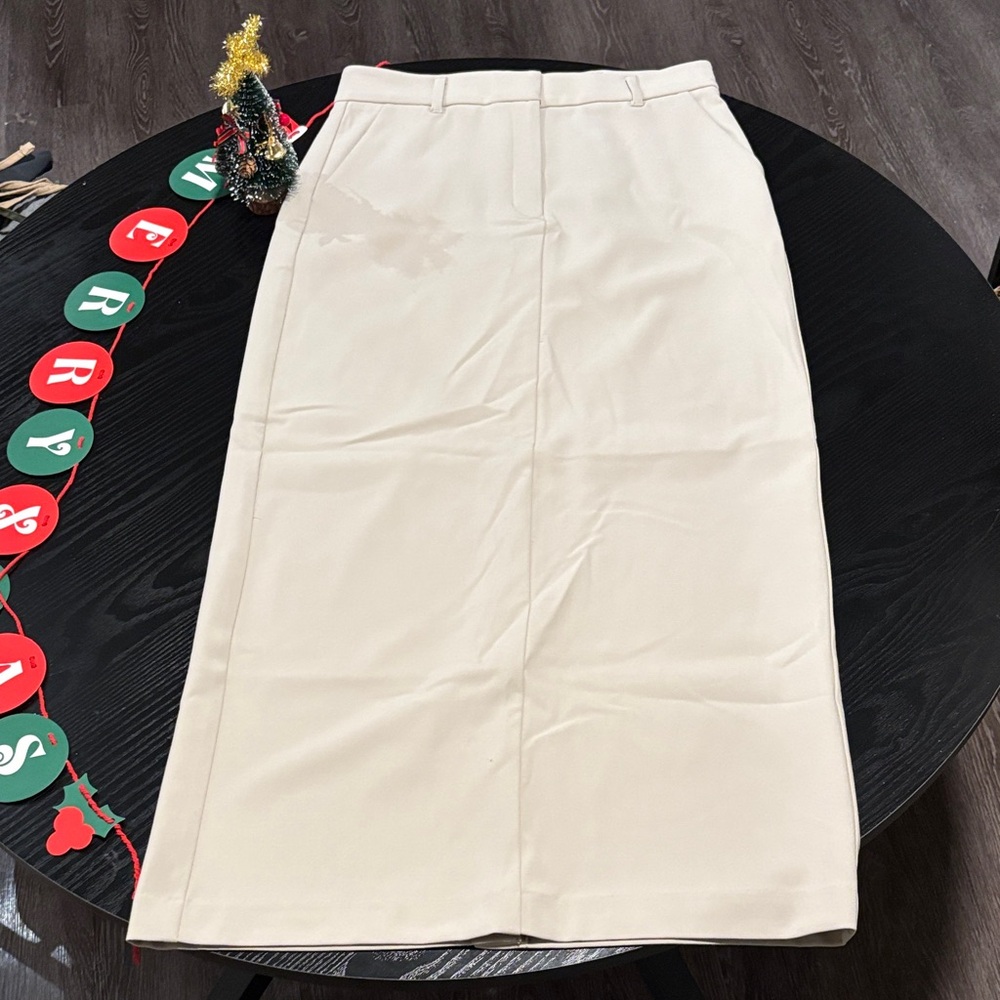 OAK + FORT Cream Trouser Midi Skirt Women’s NWT US 4